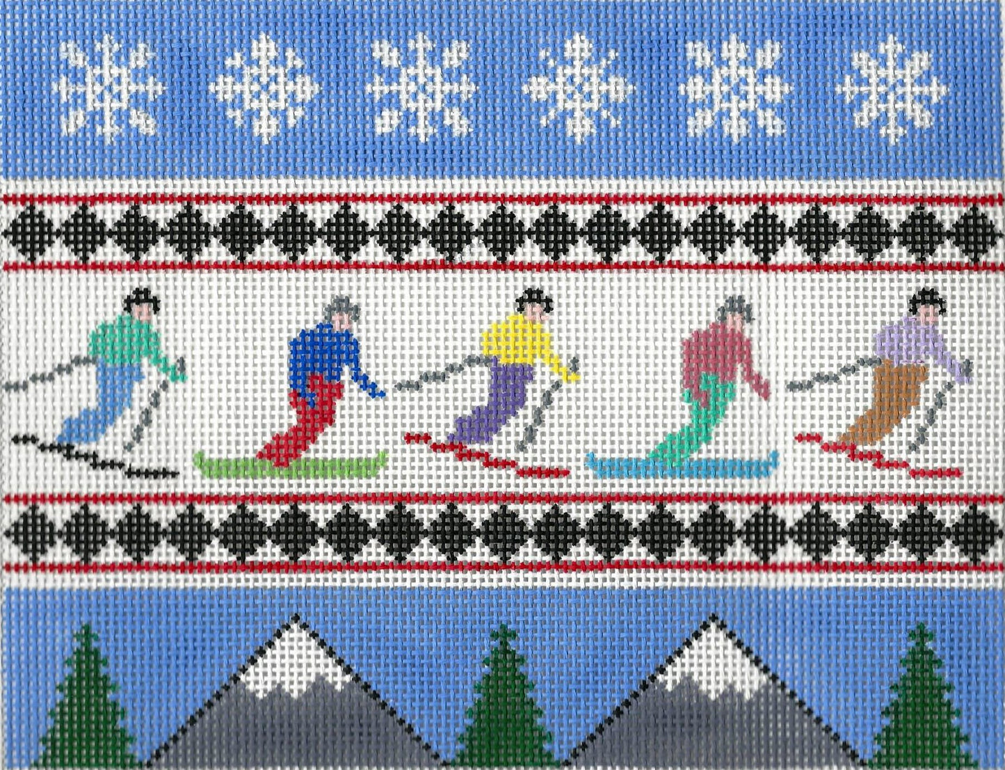 Skiers Snowboarders Pillow