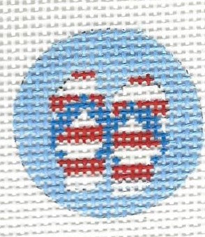 Key Fob Insert - Red White Striped Flip Flops