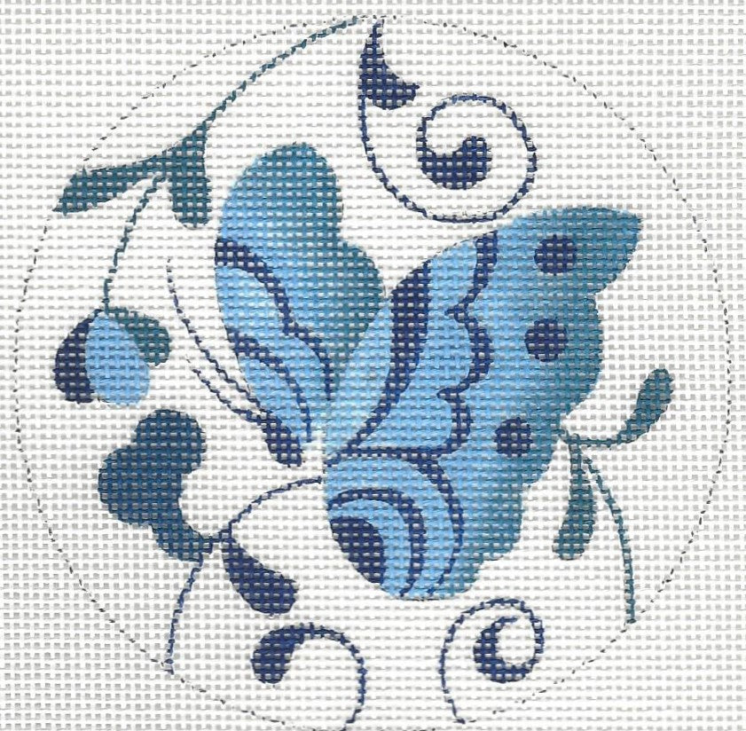 Blue Round - Butterfly