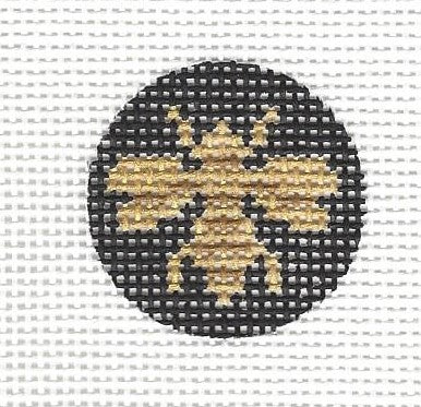 Key Fob Insert - Gold Bee on Black