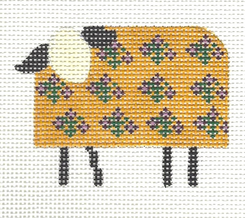 Sheep Yellow with Red Flowers