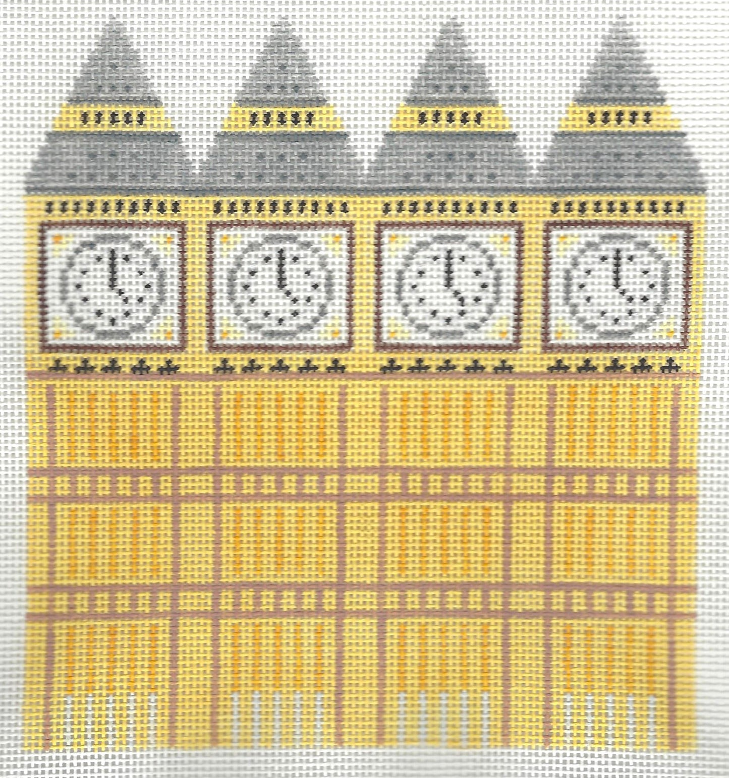 Stitch Style needlepoint canvas of a 3D Big Ben