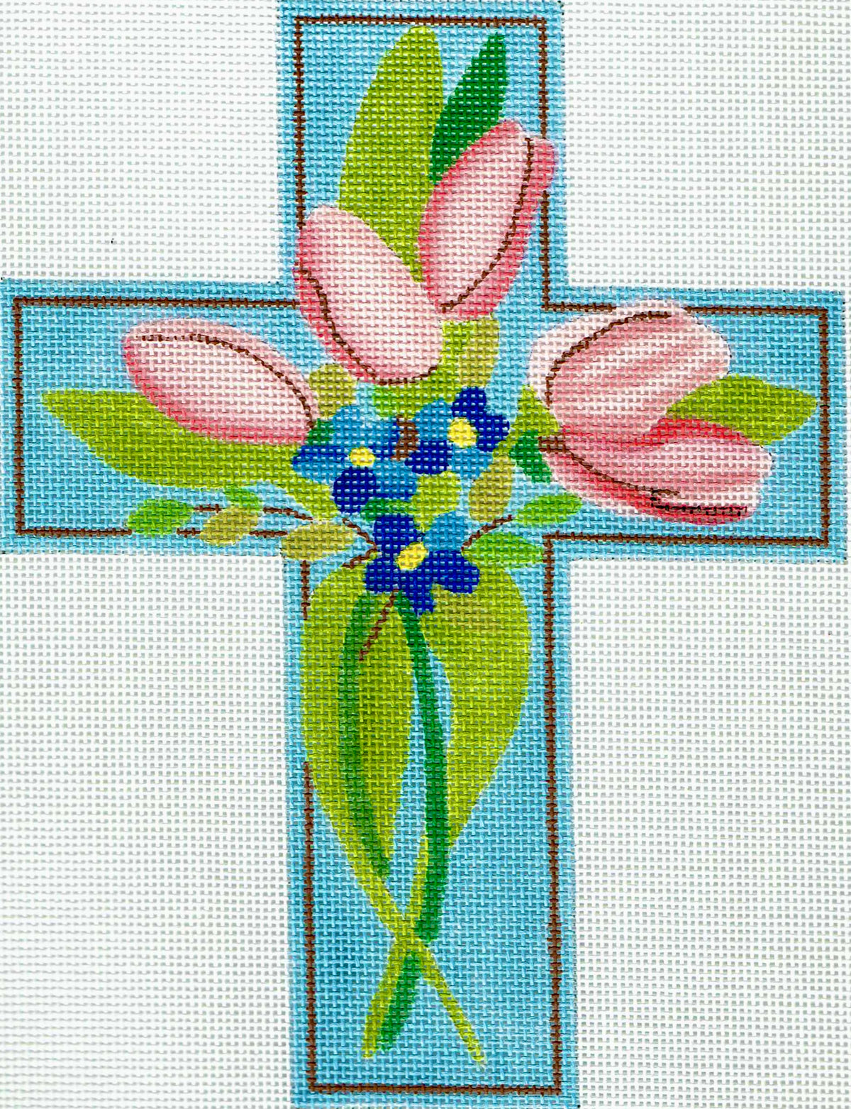 Pink Tulips Cross
