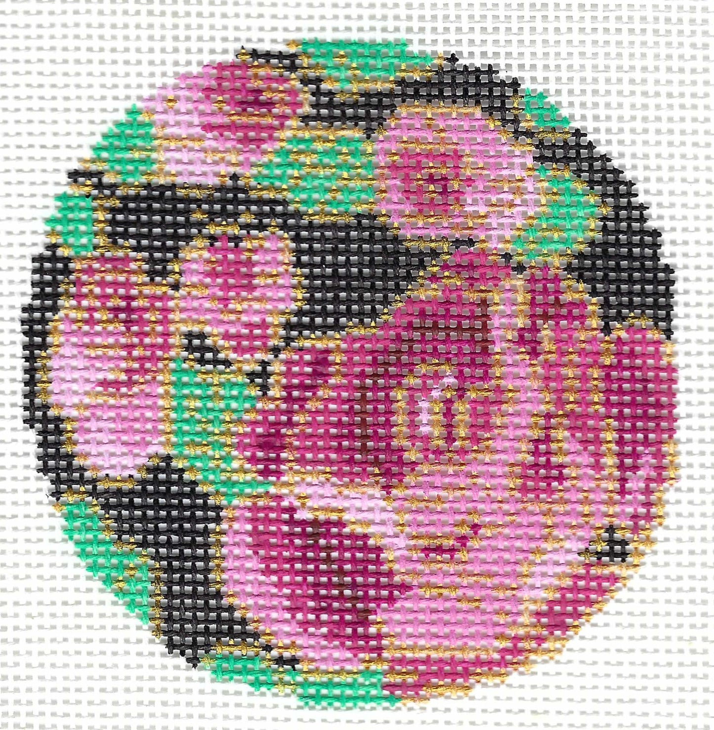 Cloisonne Rose Round