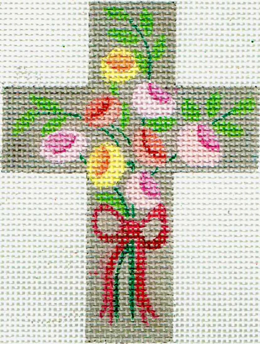 Roses on Gray Cross