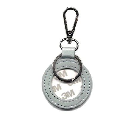 Tilli Tomas Planet Earth round leather key fob - grey