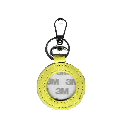 Tilli Tomas Planet Earth round leather key fob - yellow