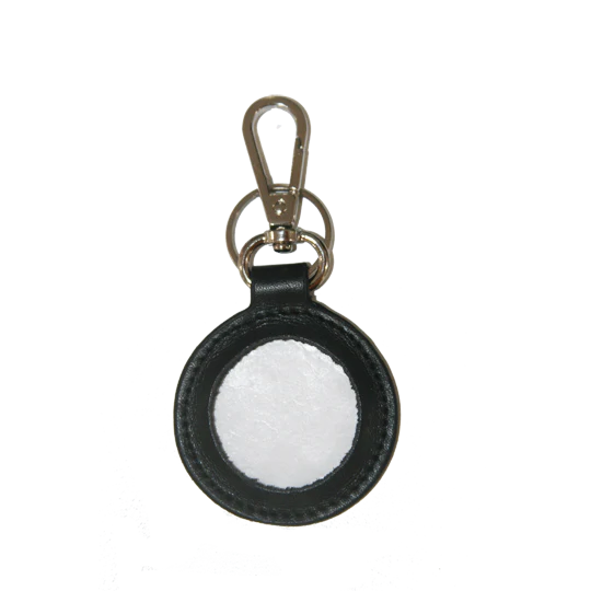Tilli Tomas Planet Earth round leather key fob - black
