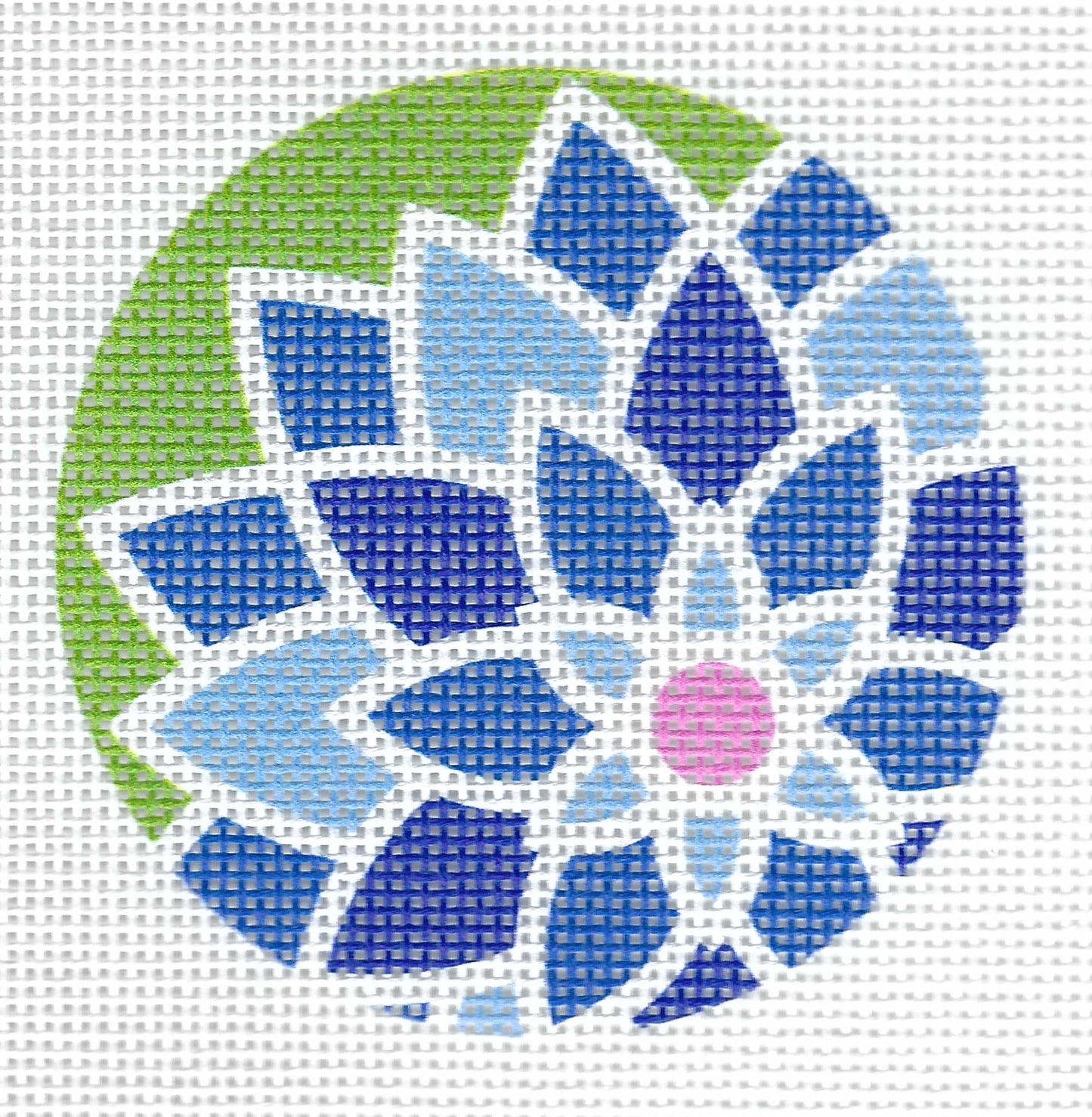 Graphic Flower Round - Blue