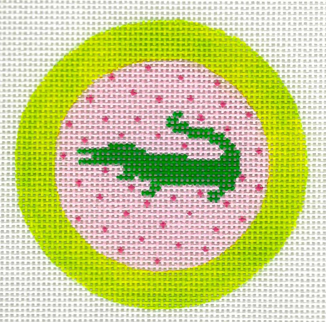 Green Gator on Hot Pink