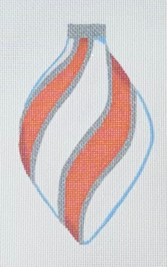 Orange Swirl Ornament - Oval