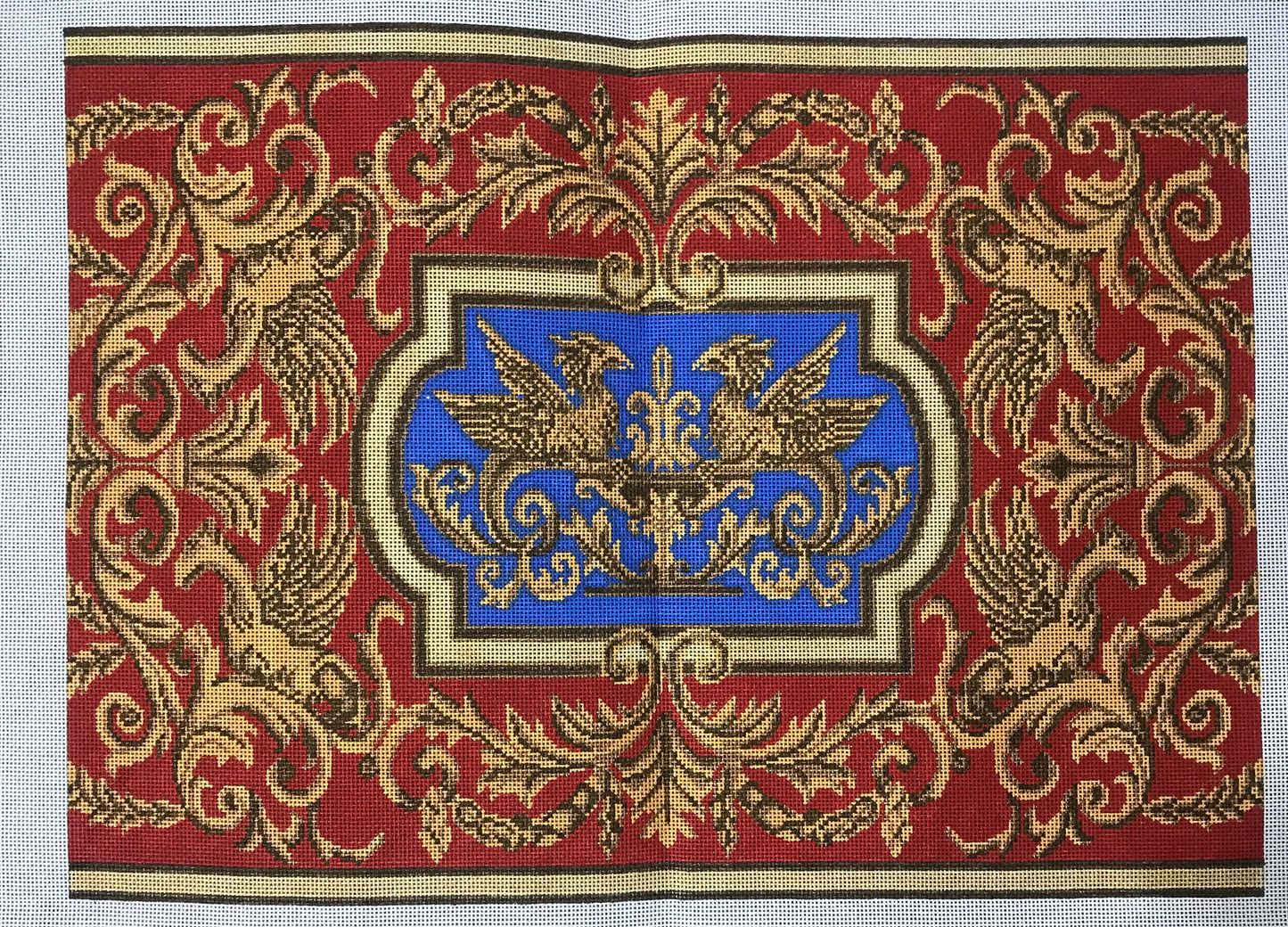 Griffins on Blue background