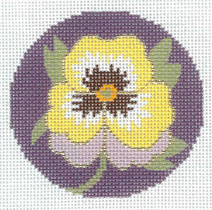 Round - Pansy on Purple