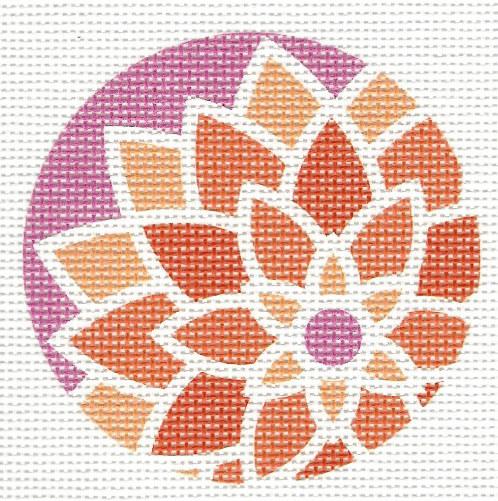 Graphic Flower Round - Orange
