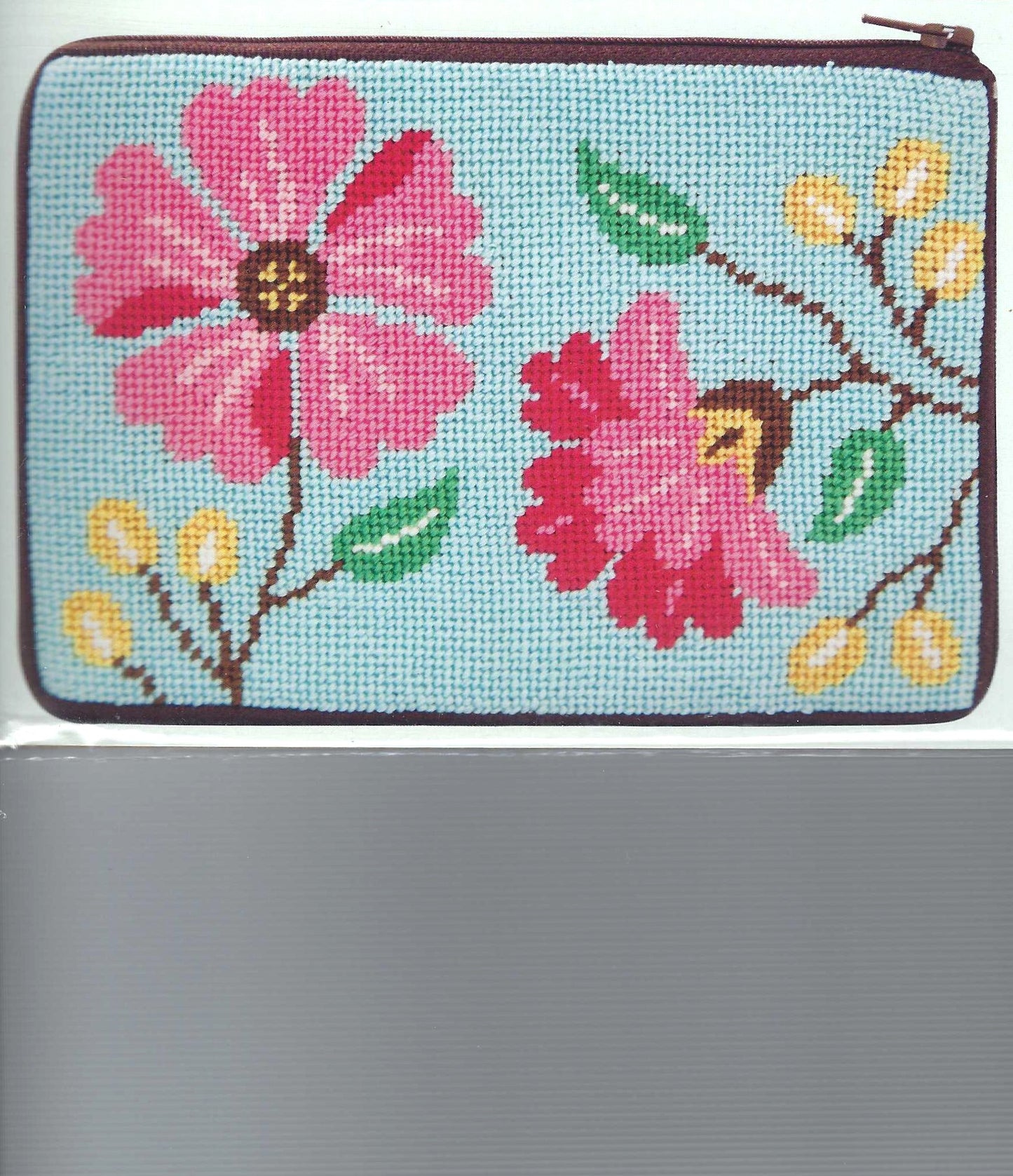 Pink Flowers Cosmetic Purse