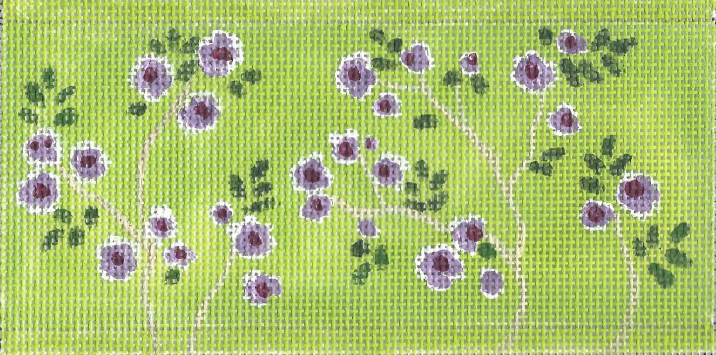 Purple Blossoms on Green