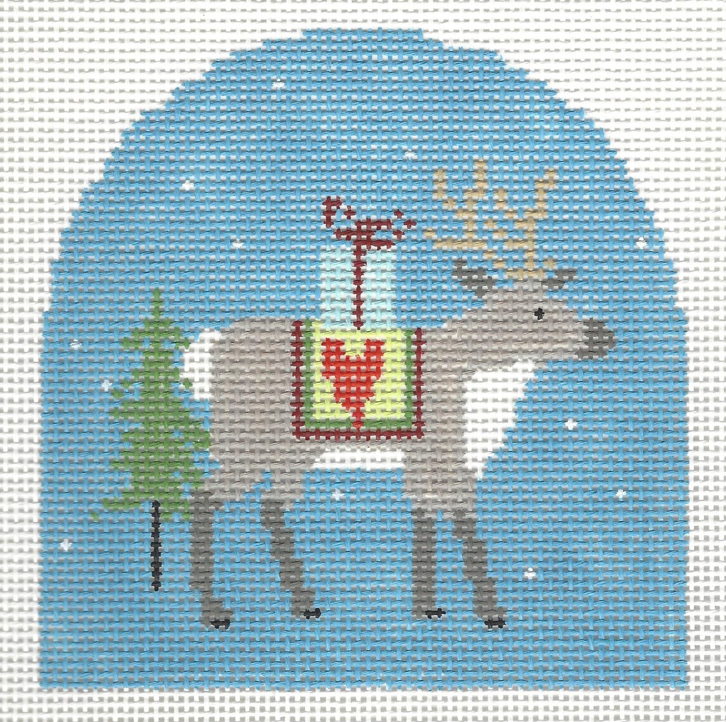 Reindeer with Heart Blanket