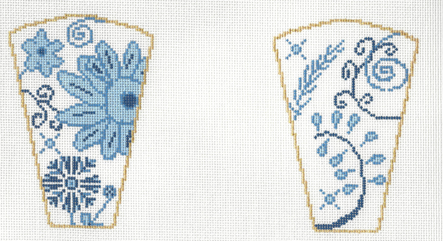 Floral scissor case blue