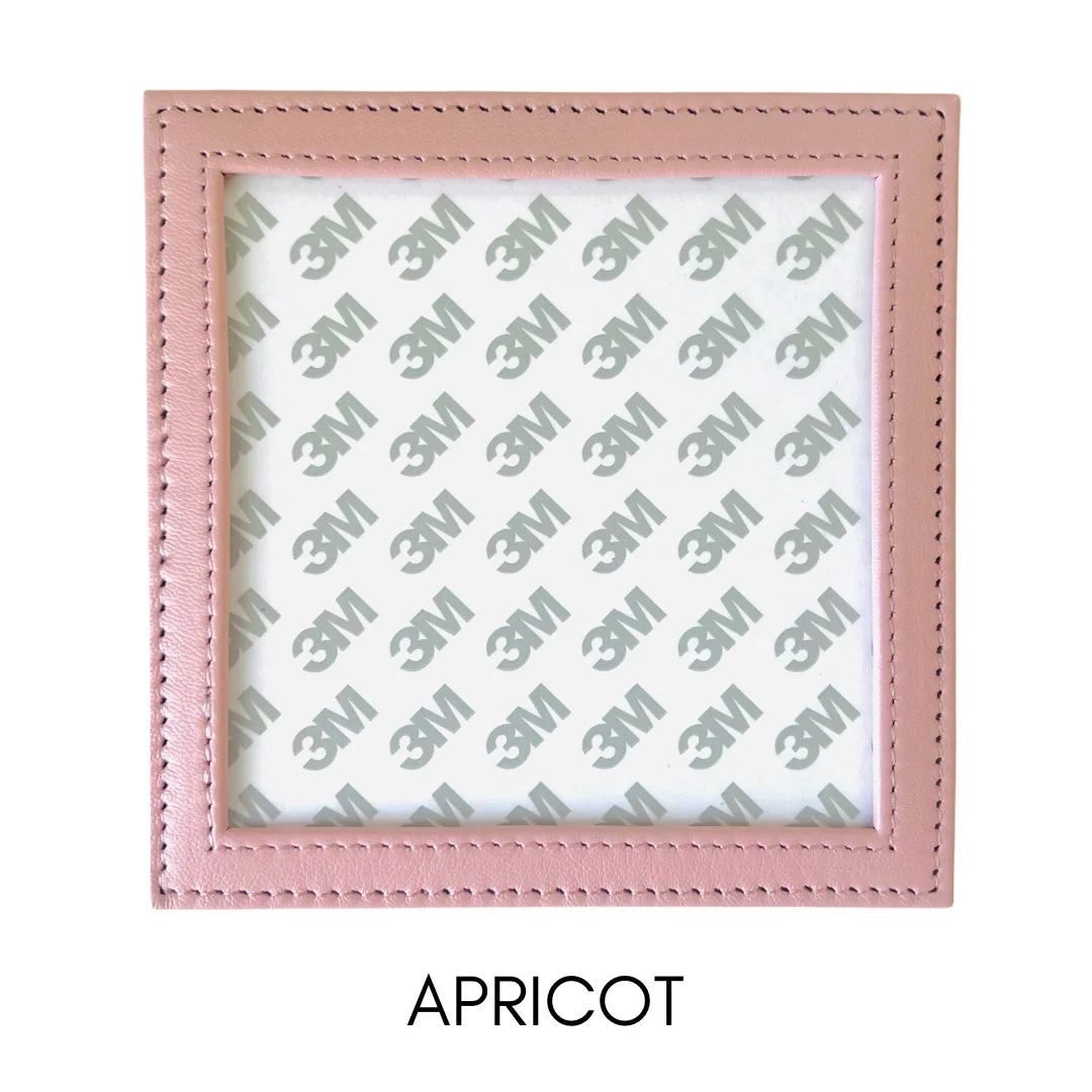 Tilli Tomas Planet Earth square leather coaster - apricot