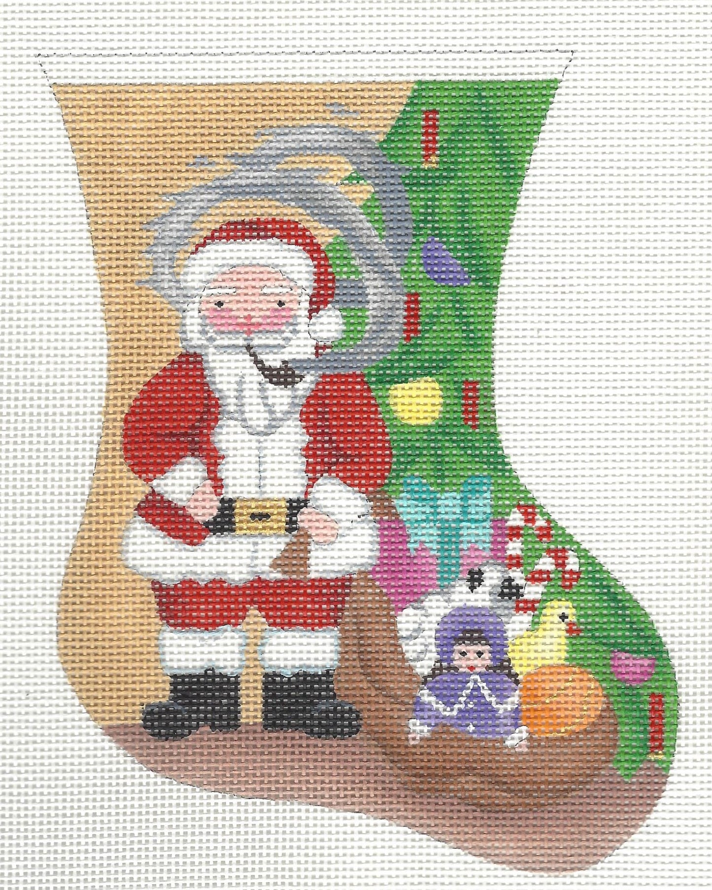 Santa with Pipe Mini Stocking