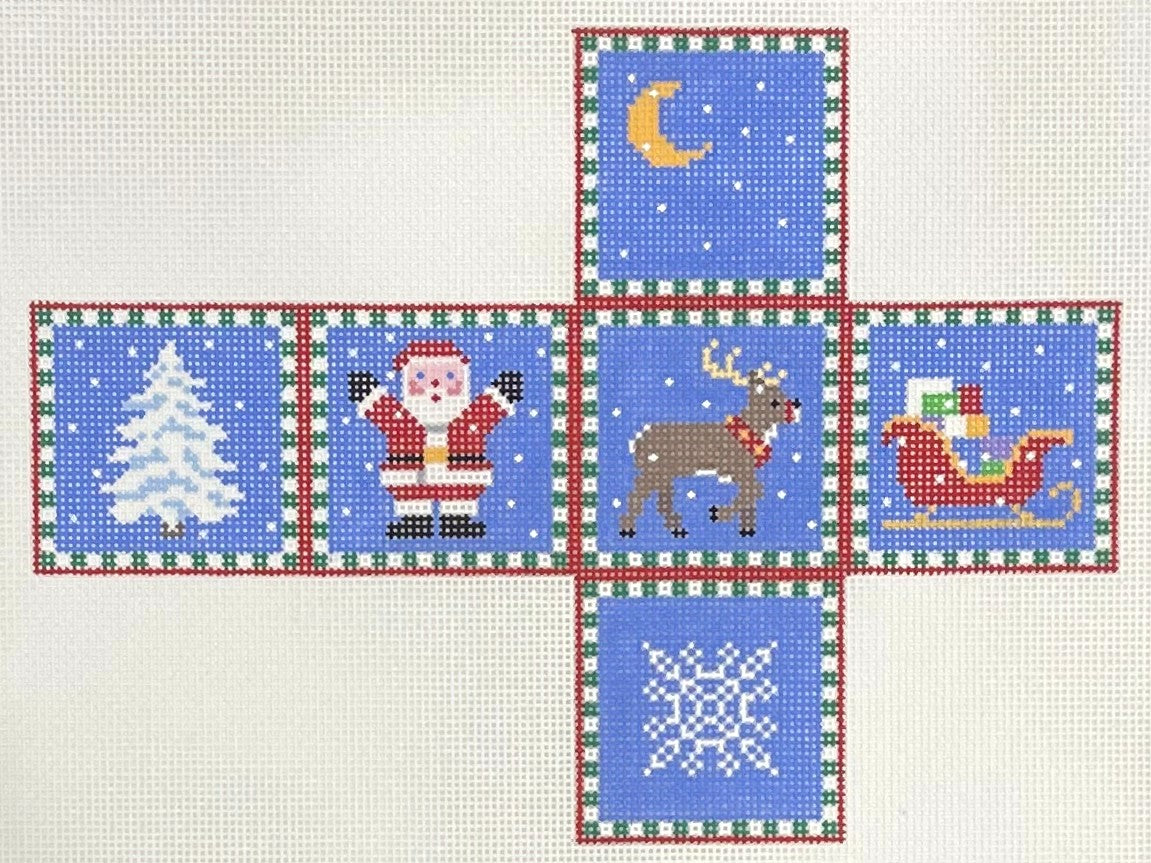 Santa, Sleigh, Reindeer and Tree Cube