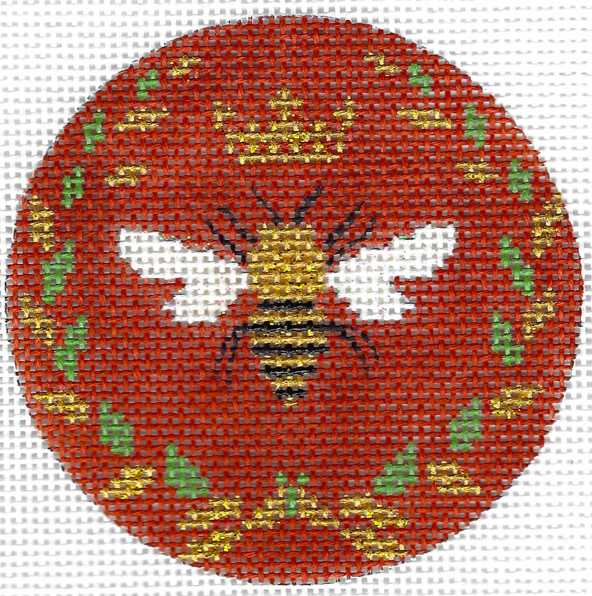 Round - Bee on Terra Cotta with Crown