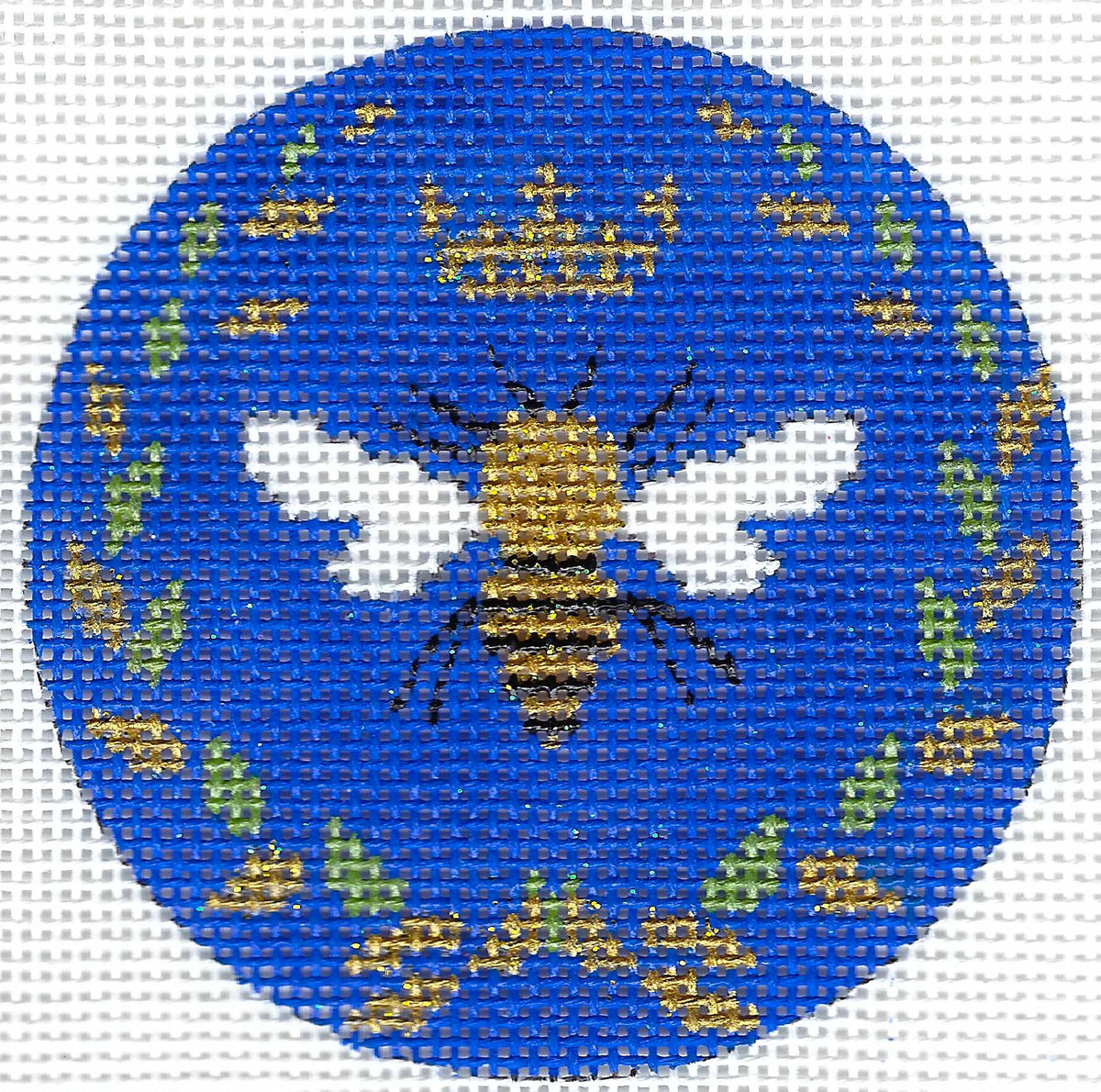 Round - Bee on Blue with Crown