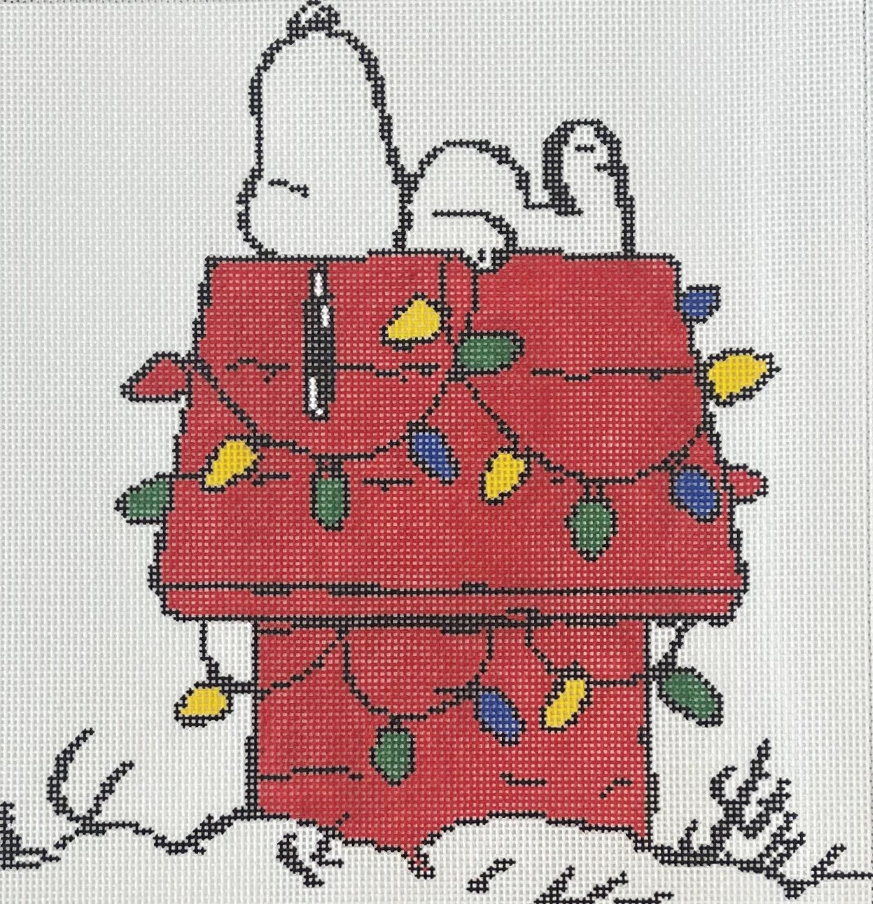 Snoopy on Lit Doghouse