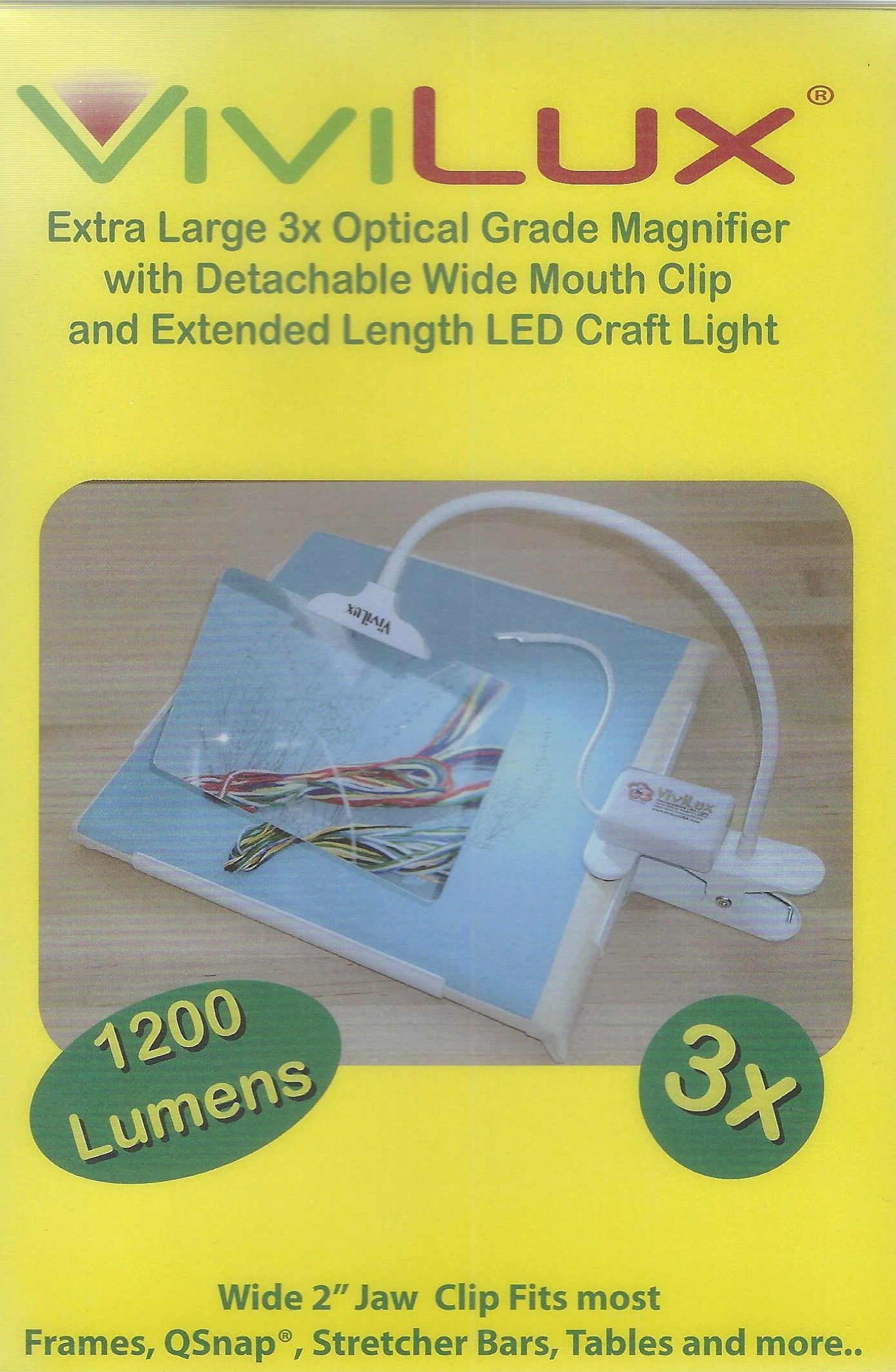 ViviLux Clip-on XL 3X Magnifier with Detachable Clip and LED Light