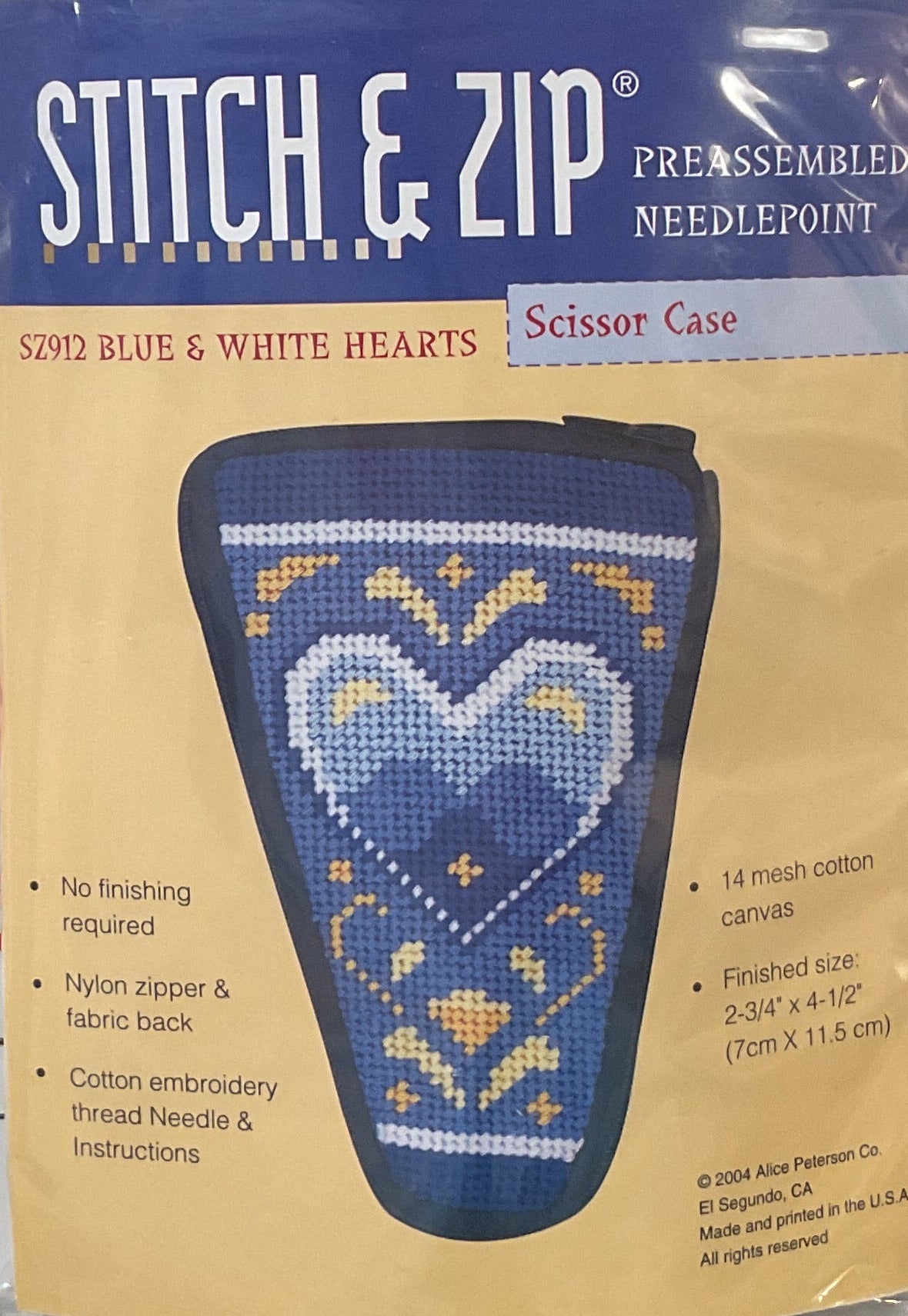 Blue & White Hearts Scissor Case