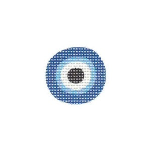 Tilli Tomas Planet Earth needlepoint canvas of key fob insert of an evil eye.