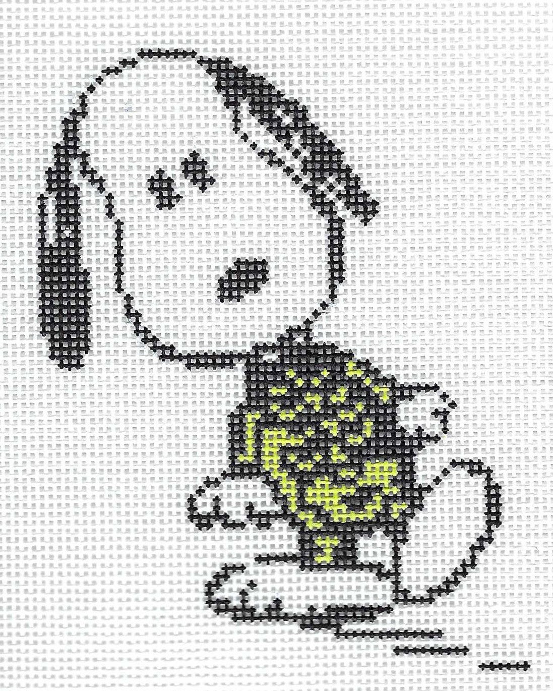 Officially Needlepoint needlepoint canvas of Snoopy in Halloween Skeleton Costume