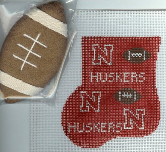 Mini Sock - University of Nebraska w/football