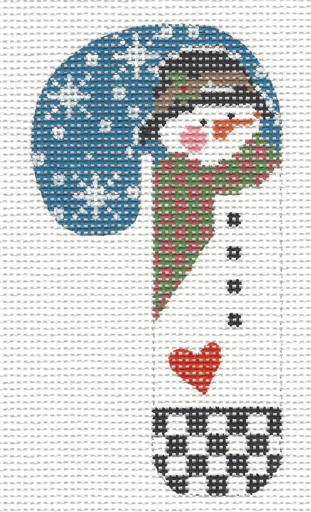 Candy Cane - Black Hat Heart Snowman