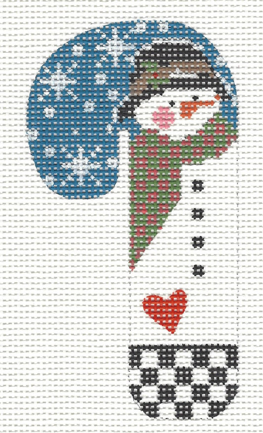 Candy Cane - Black Hat Heart Snowman