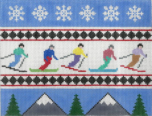 Skiers Snowboarders Pillow