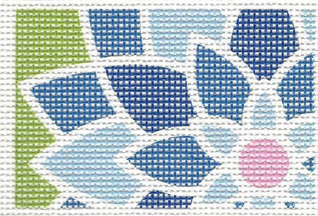 Graphic Flower Rectangle - Blue