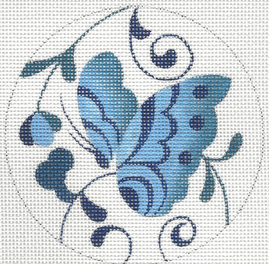 Blue Round - Butterfly