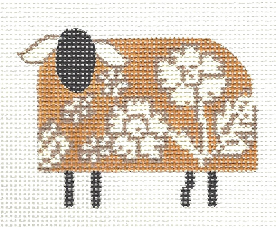 Sheep Gold with White Flowers