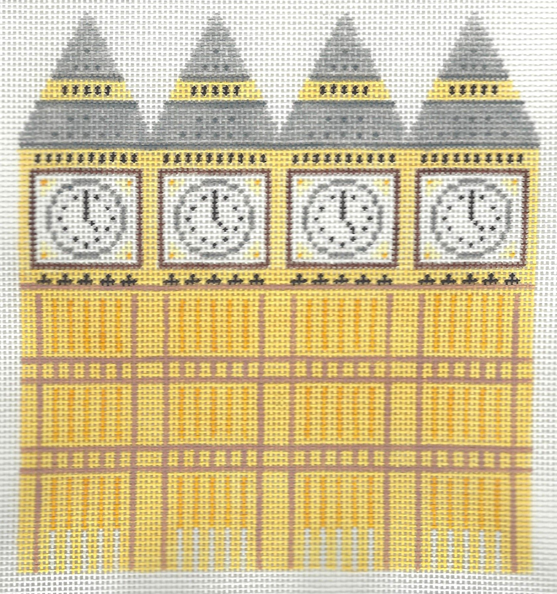 Stitch Style needlepoint canvas of a 3D Big Ben