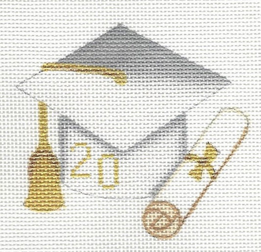 Graduation Cap - White with Year