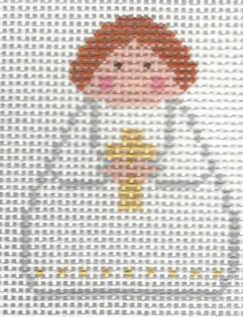 Angel - White with Gold Cross