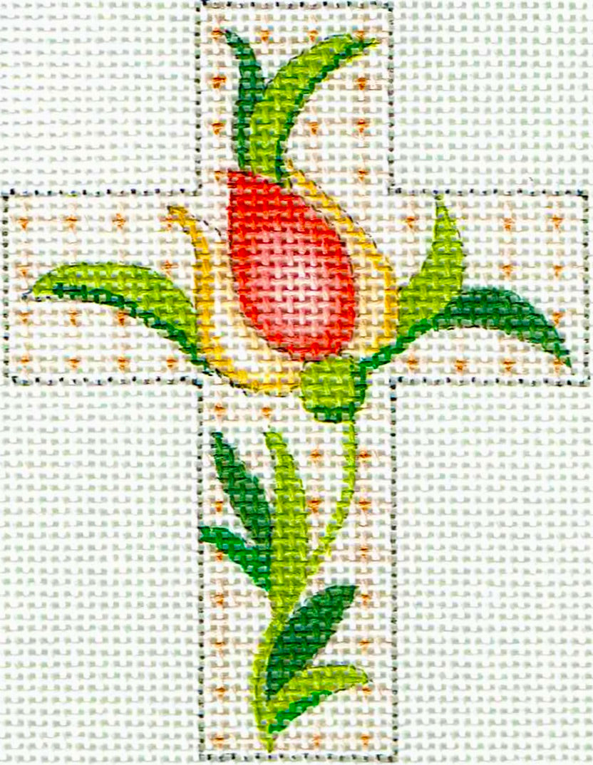 Pink and Yellow Tulip Cross
