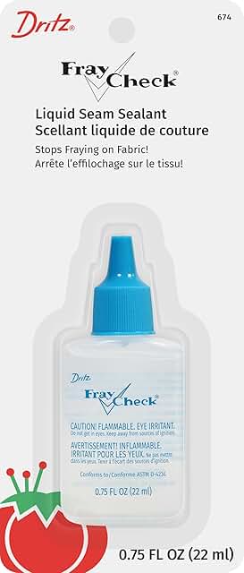 Dritz Fray Check liquid seam sealant bottle with blue spray cap