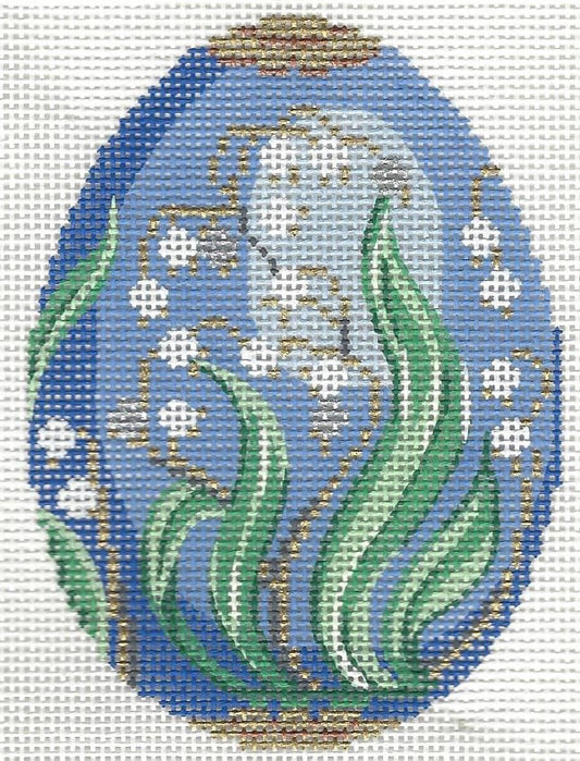 Faberge Egg - Blue with Lillies of the Valley