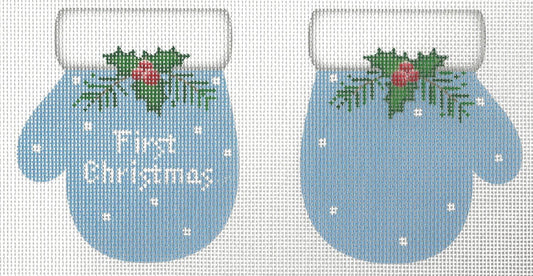 1st Christmas Mittens Blue