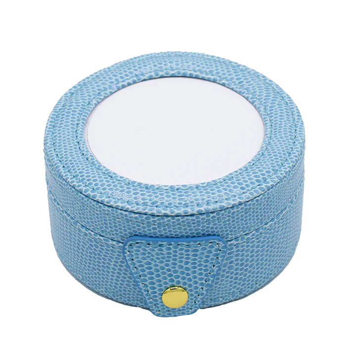 Lee's Needle Art blue alligator stamped leather gift box