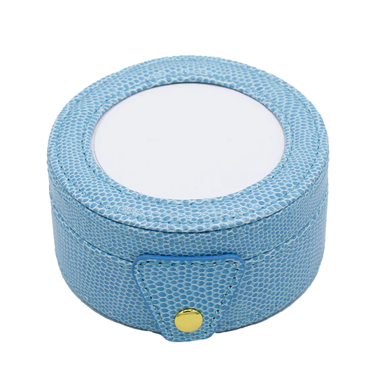 Lee's Needle Art blue alligator stamped leather gift box