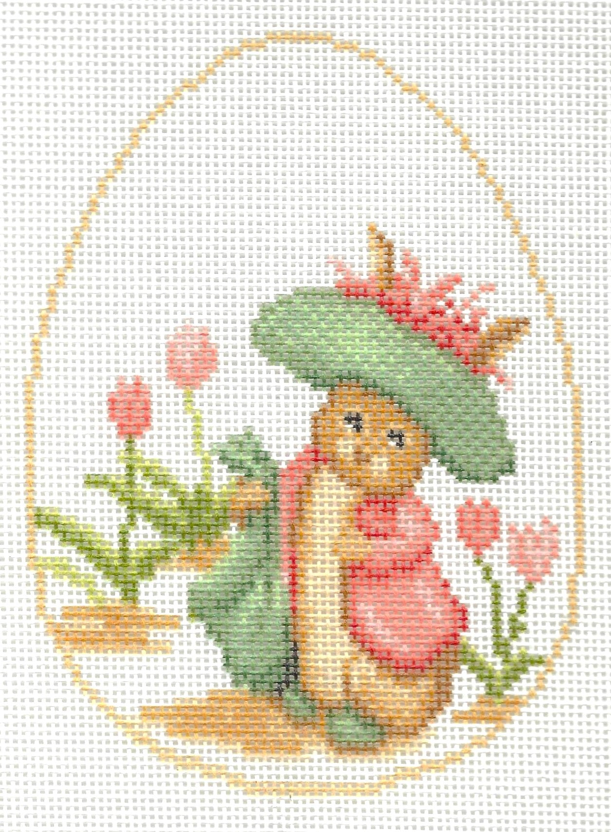Needlepaint needlepoint canvas of Benjamin Buttons Easter Egg