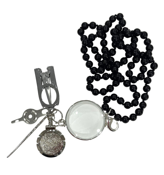 Chatelaine - Black Beads